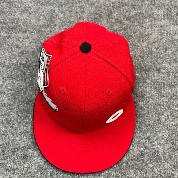 New Era 59FIFTY Cincinnati Reds Hat 7 1/8 Red Mr. Redlegs Mascot Fitted Cap MLB - Picture 7 of 10